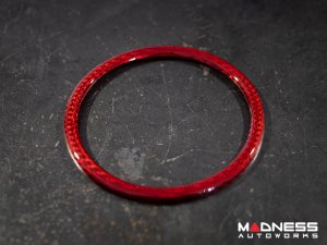 Alfa Romeo Giulia Carbon Fiber Rear Emblem Frame Trim - Red Candy